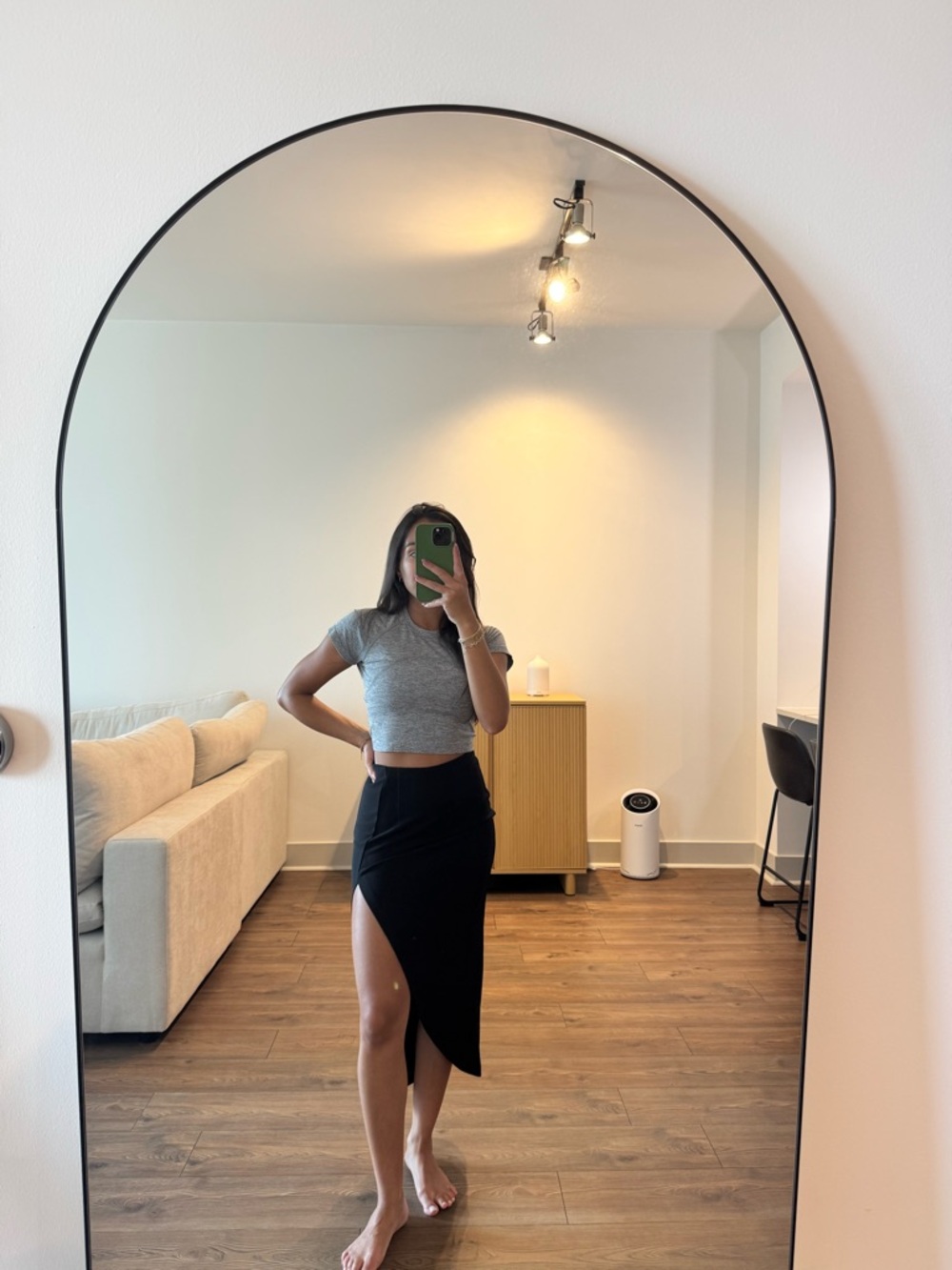 Abercrombie & Fitch Black Midi Skirt with Side Slit